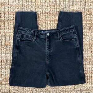 Hollister washed black ultra high rise mom jeans vintage stretch size 11 size 30